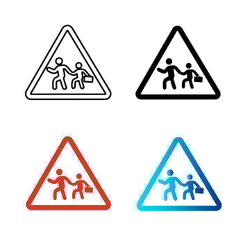 Abstract School Ahead Silhouette Illustration vector