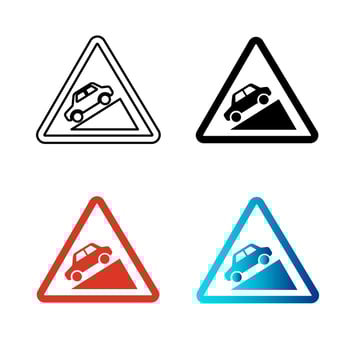 Abstract Slope Sign Silhouette Illustration vector