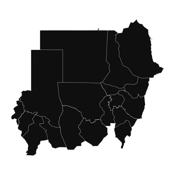 Abstract Sudan Silhouette Detailed Map vector