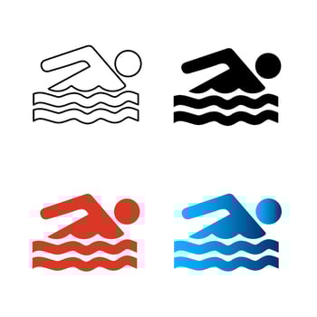 Abstract Swimming Silhouette Illustration vector
