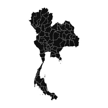 Abstract Thailand Silhouette Detailed Map vector