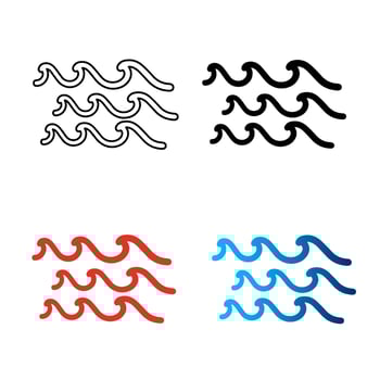 Abstract Water Waves Silhouette Illustration vector