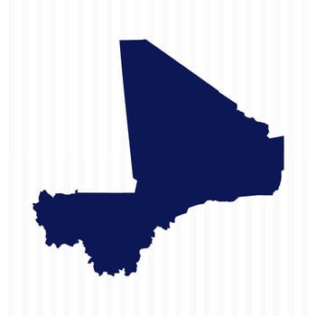 Flat Simple Mali Vector Map