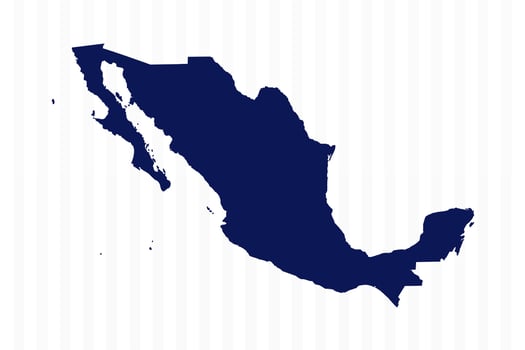 Flat Simple Mexico Vector Map