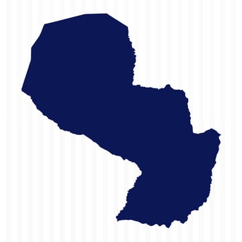 Flat Simple Paraguay Vector Map