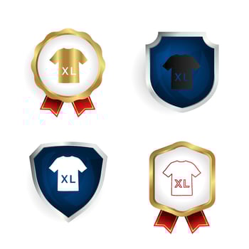 Abstract XL Size Shirt Badge and Label Collection vector