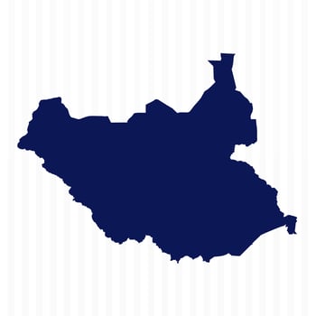 Flat Simple South Sudan Vector Map