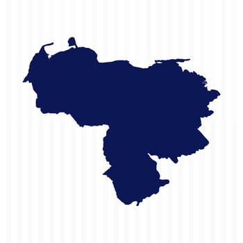 Flat Simple Venezuela Vector Map