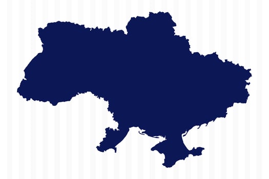 Flat Simple Ukraine Vector Map