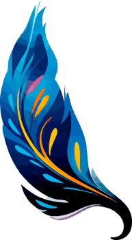 Watercolor bright feather in neon colors. Bright feather of a firebird or peacock. png