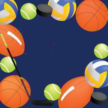 Vector background with sport equipment