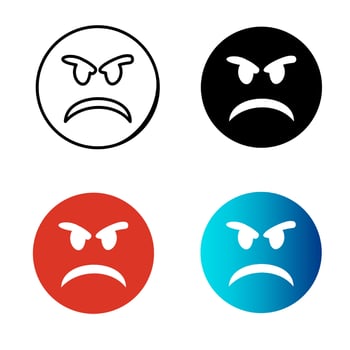 Abstract Angry Emotion Silhouette Illustration vector
