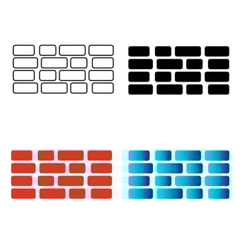Abstract Brick Wall Silhouette Illustration vector
