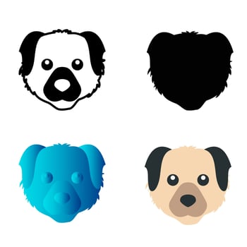 Abstract Flat Dog Head Silhouette Illustration vector