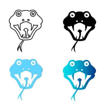 Abstract Flat Snake Head Silhouette Illustration vector