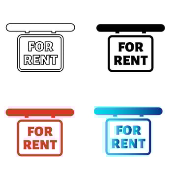 Abstract For Rent Sign Board Silhouette Illustration vector