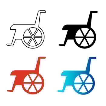 Abstract Handicap Wheelchair Silhouette Illustration vector