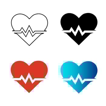 Abstract Heart Rate Silhouette Illustration vector