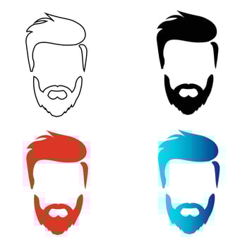Abstract Man Hairstyle Silhouette Illustration vector