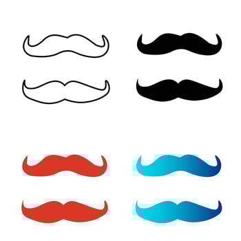 Abstract Mustache Silhouette Illustration vector