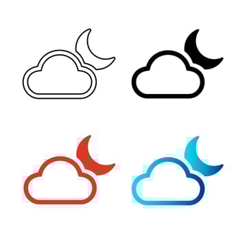 Abstract Night Cloudy Silhouette Illustration vector