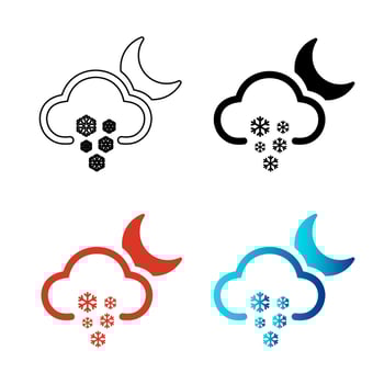Abstract Night Cloud Snow Silhouette Illustration vector