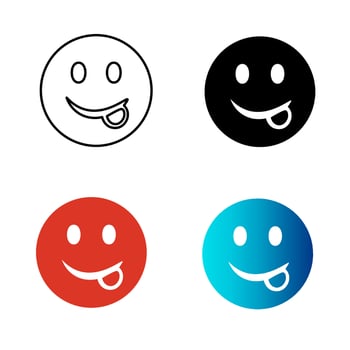 Abstract Tongue Emotion Silhouette Illustration vector