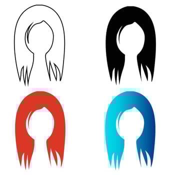 Abstract Woman Hairstyle Silhouette Illustration vector