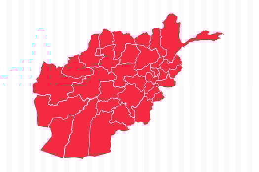 States Map of Afghanistan With Detailed Borders vector