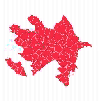 States Map of Azerbaijan With Detailed Borders vector