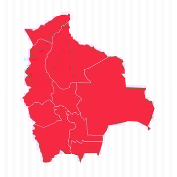 States Map of Bolivia With Detailed Borders vector