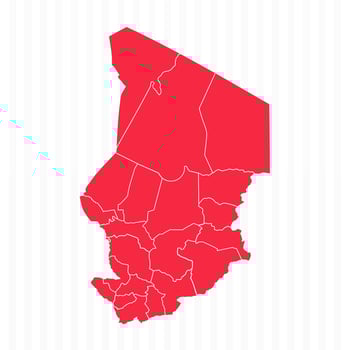 States Map of Chad With Detailed Borders vector