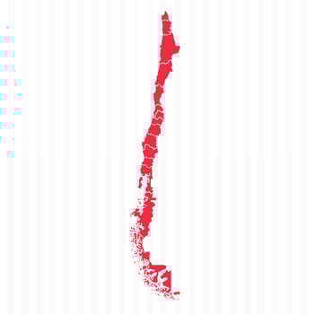States Map of Chile With Detailed Borders vector