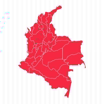 States Map of Colombia With Detailed Borders vector
