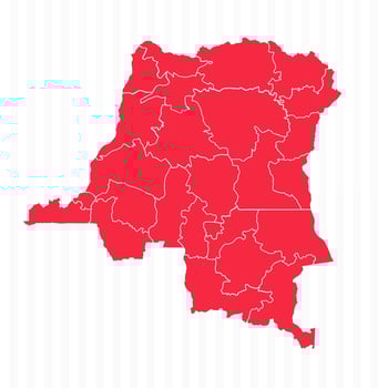 States Map of Democratic Republic of the Congo With Detailed Borders vector