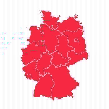 States Map of Germany With Detailed Borders vector