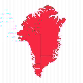 States Map of Greenland With Detailed Borders vector
