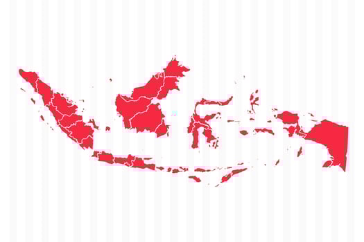 States Map of Indonesia With Detailed Borders vector