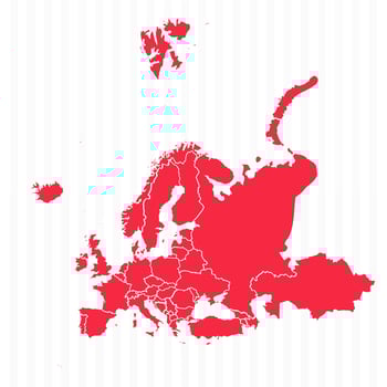 States Map of Europe With Detailed Borders vector