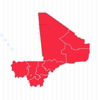 States Map of Mali With Detailed Borders vector