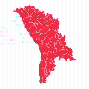 States Map of Moldova With Detailed Borders vector