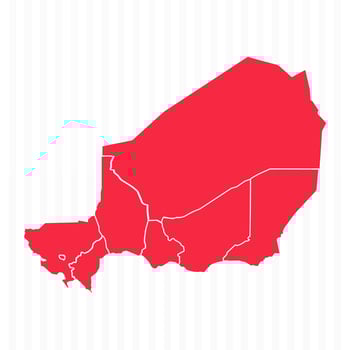 States Map of Niger With Detailed Borders vector