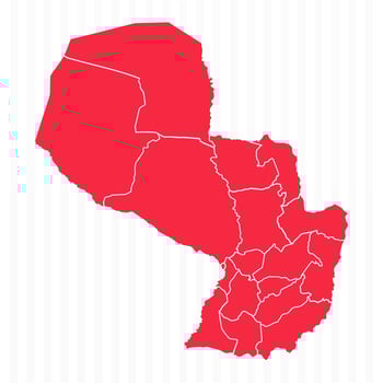 States Map of Paraguay With Detailed Borders vector