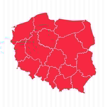 States Map of Poland With Detailed Borders vector