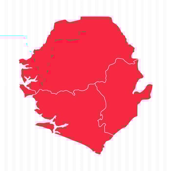 States Map of Sierra Leone With Detailed Borders vector