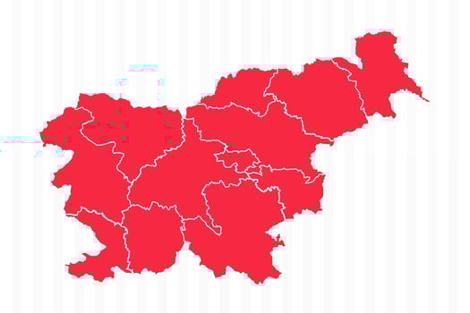 States Map of Slovenia With Detailed Borders vector