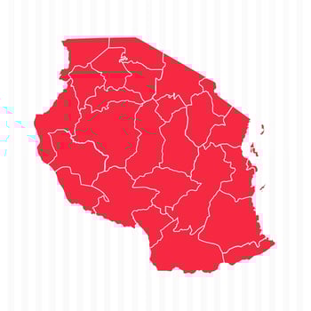 States Map of Tanzania With Detailed Borders vector
