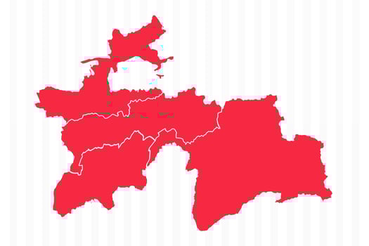 States Map of Tajikistan With Detailed Borders vector