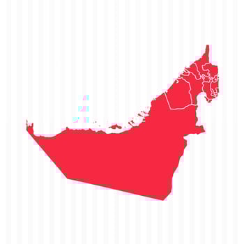 States Map of United Arab Emirates With Detailed Borders vector