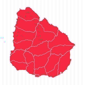 States Map of Uruguay With Detailed Borders vector
